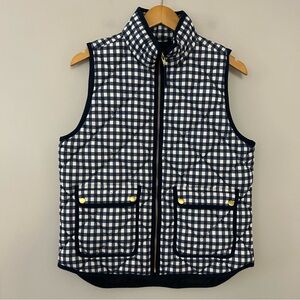 J.Crew Women’s Blue and White Gingham Print Vest